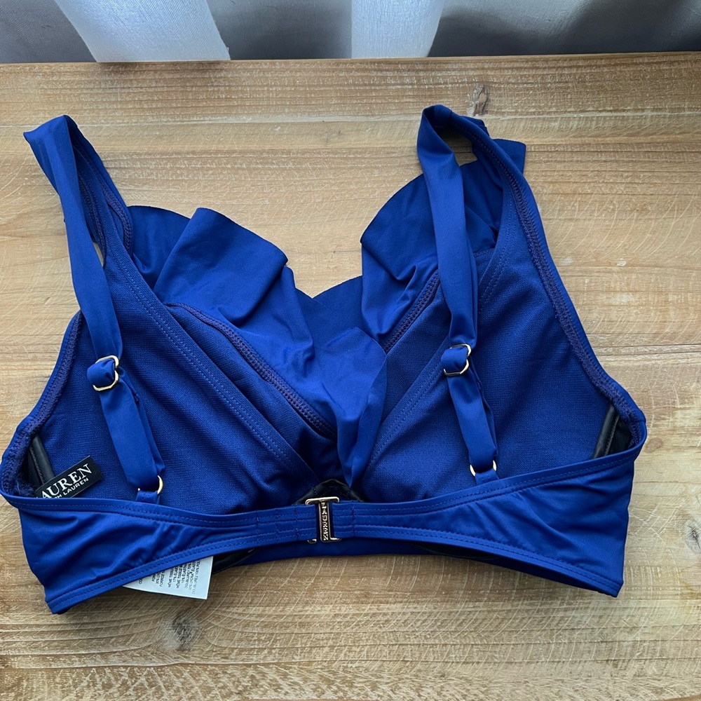 Lauren Ralph Lauren Women's Beach Club Solids Ruffle Underwire Bikini Top New - Picture 4 of 6
